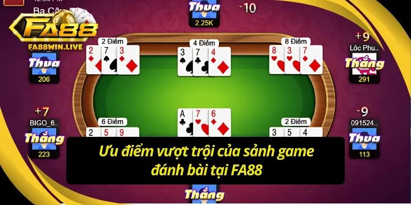 Những ưu điểm nổi bật của chuyên mục game bài tại FA88