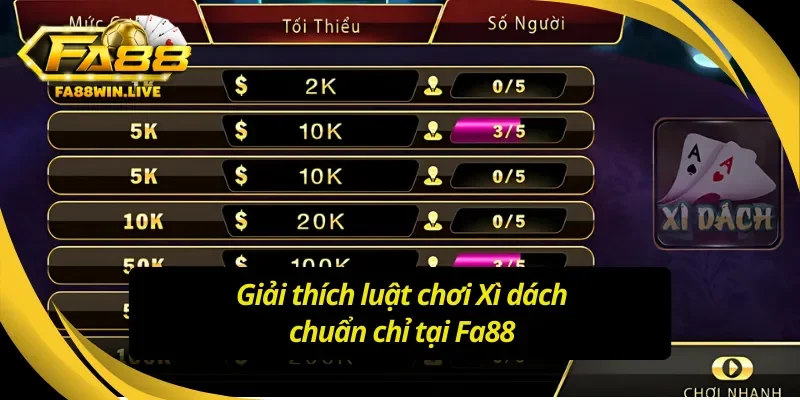 Tìm hiểu những nguyên tắc quan trọng khi chơi Xì dách Fa88